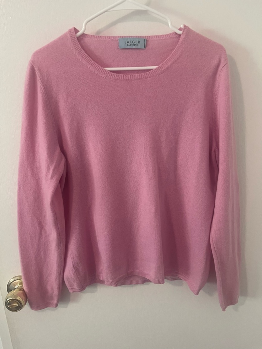 Jaeger Pink Cashmere Crewneck Sweater Jumper Size XL